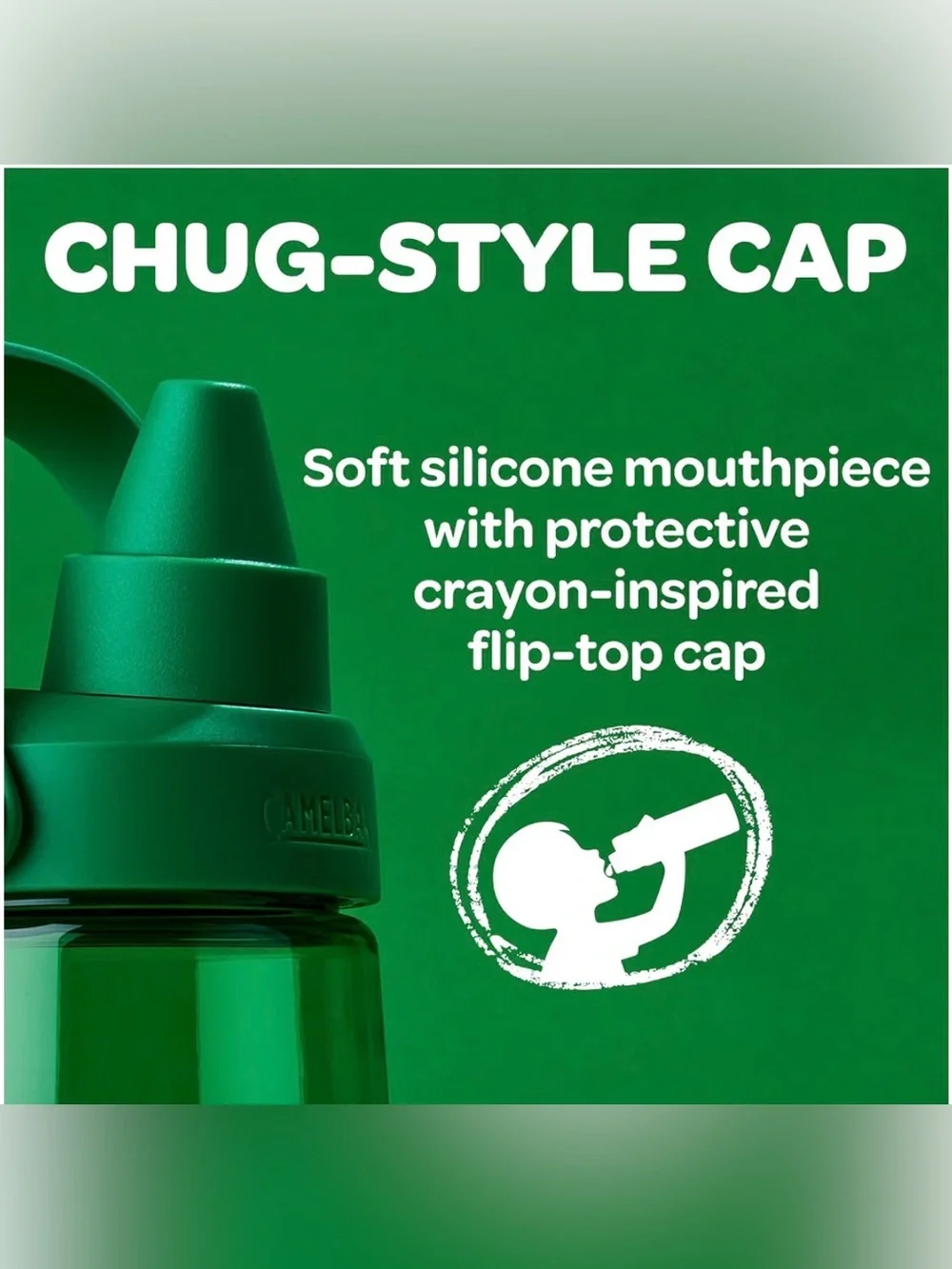 Crayola Green Kids Swim Water Bottle with Carry Handle 25 oz